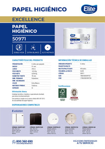 Papel Higiénico Jumbo Doble Hoja 250 Mt 6 Rollos