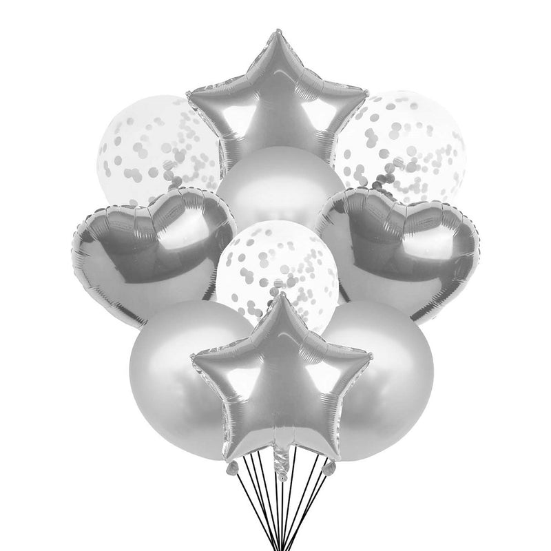 Set 10 Globos Color Plateado