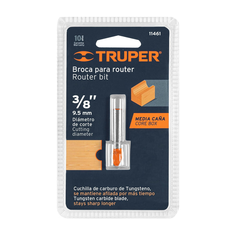 Fresa para medias cañas 3/8" - Truper