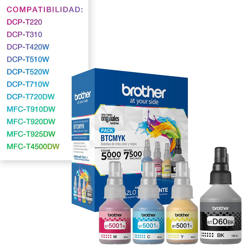 Pack 4 Colores Bt5001 Cmy + Btd60