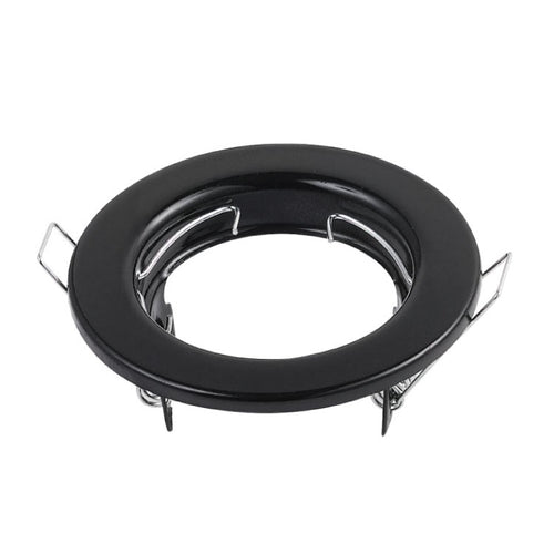 Aro Fijo Negro 8cm, Corte 6cm para Ampolletas MR16-GU10 Para Interiores