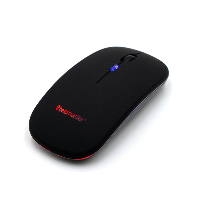 Mouse Inalambrico Recargable dual Bluetooth / receptor USB Negro - Tecmaster