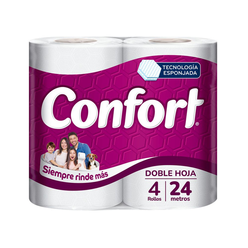 Papel Higiénico Doble Hoja 4 Rollos X 24 Mt