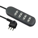 Alargador Zapatilla 4 posiciones Negro 3mts - Lexo