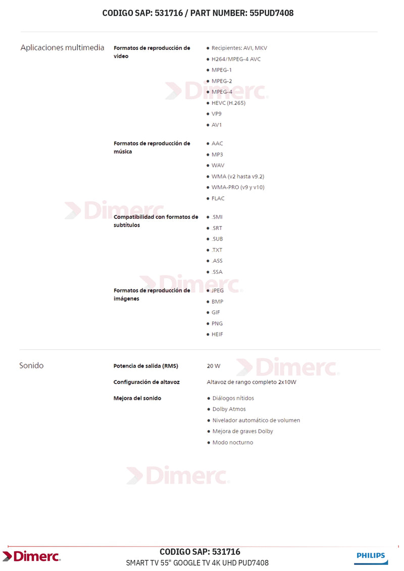 Smart Tv 55" Android 4K Uhd 55Pud7406