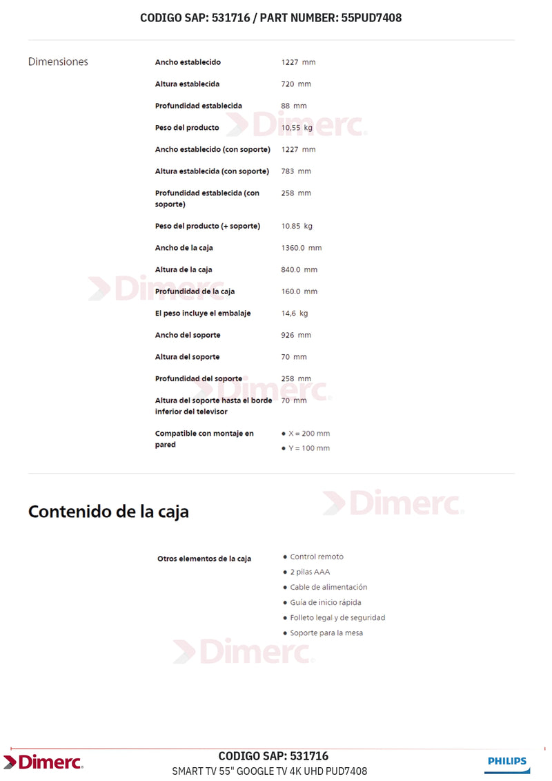 Smart Tv 55" Android 4K Uhd 55Pud7406