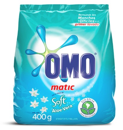 Detergente Polvo Omo Soft Aloe 400Gr