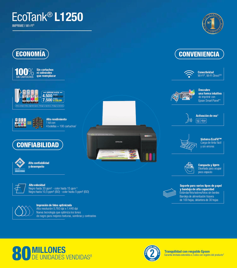Impresora Ecotank L1250 Usb Wifi