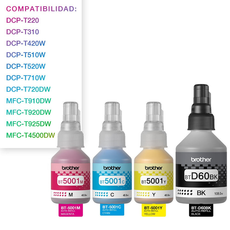 Pack 4 Colores Bt5001 Cmy + Btd60