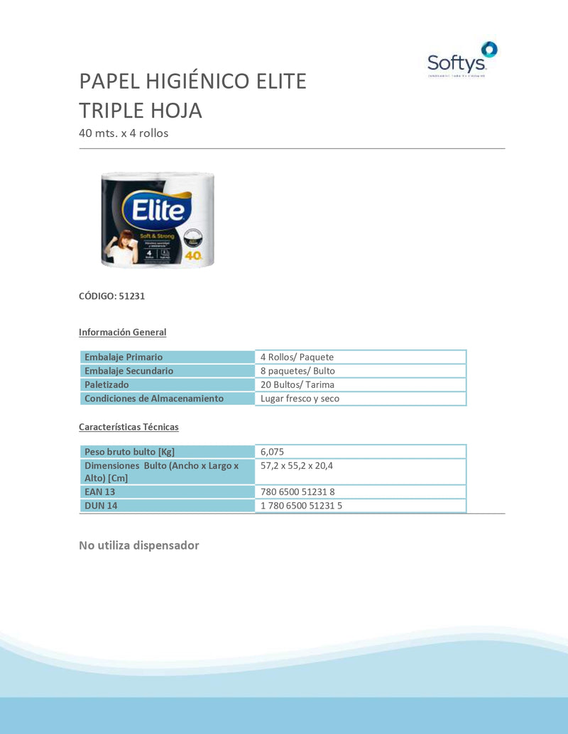 Papel Higiénico Softstrong 40 Mt 4 Un