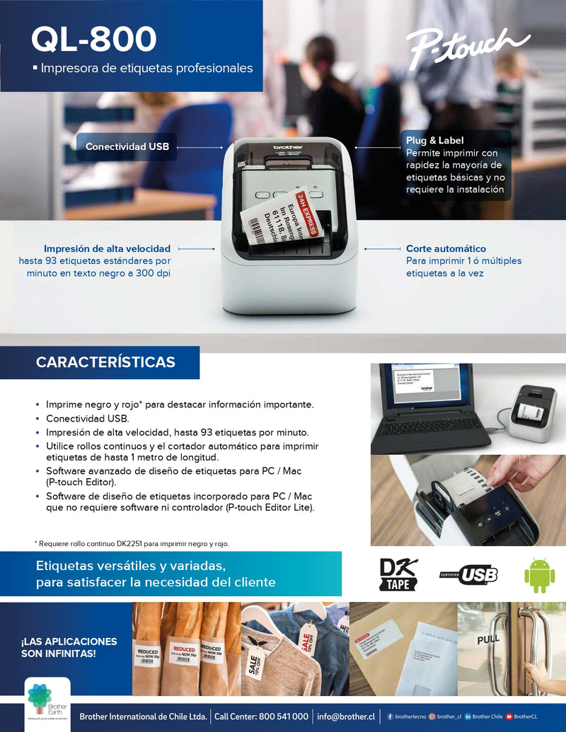 Impresora De Etiquetas Ql 800