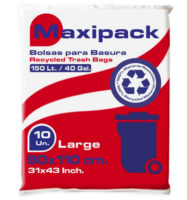 Bolsa Basura Plana 80 X 110 cm 10 Un 25 Micrones