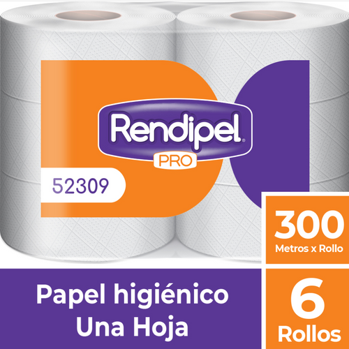 Papel Higiénico Hoja Simple 300 Mt 6 Rollos