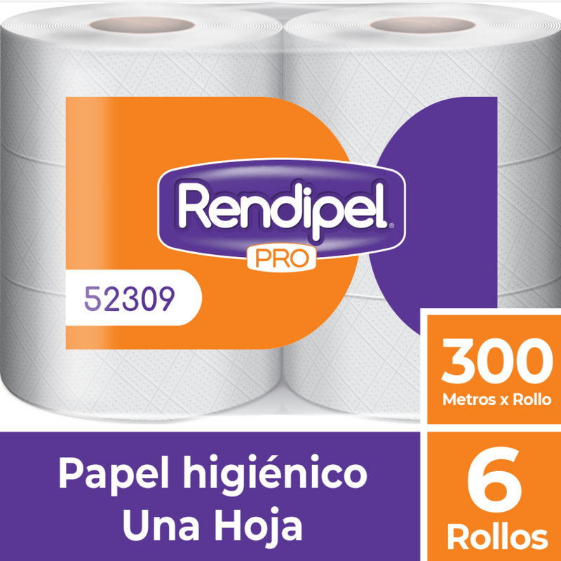Papel Higiénico Hoja Simple 300 Mt 6 Rollos