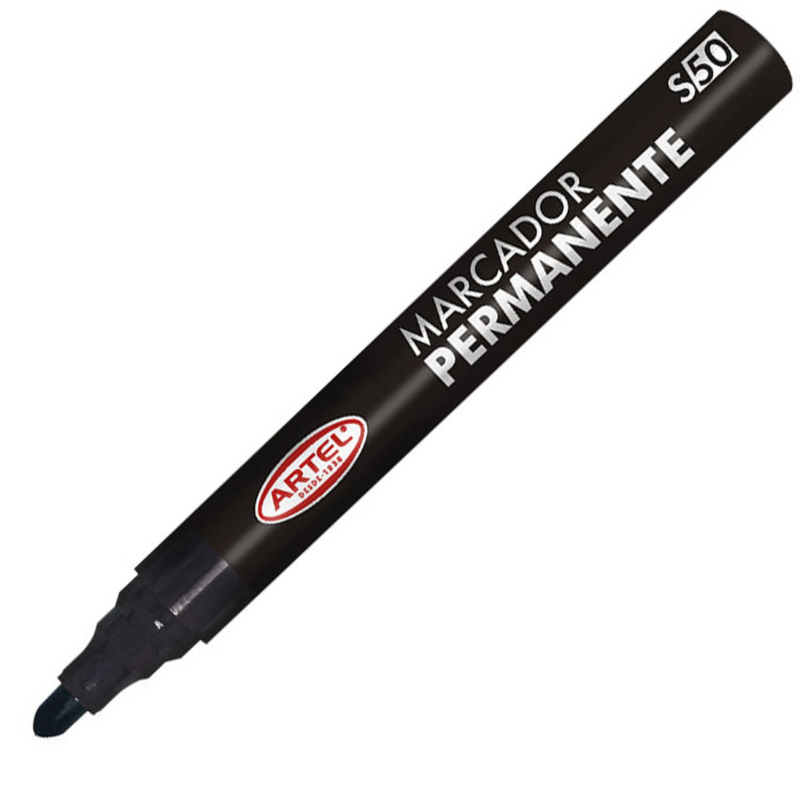 Marcador Permanente S50 Punta Redonda Negro