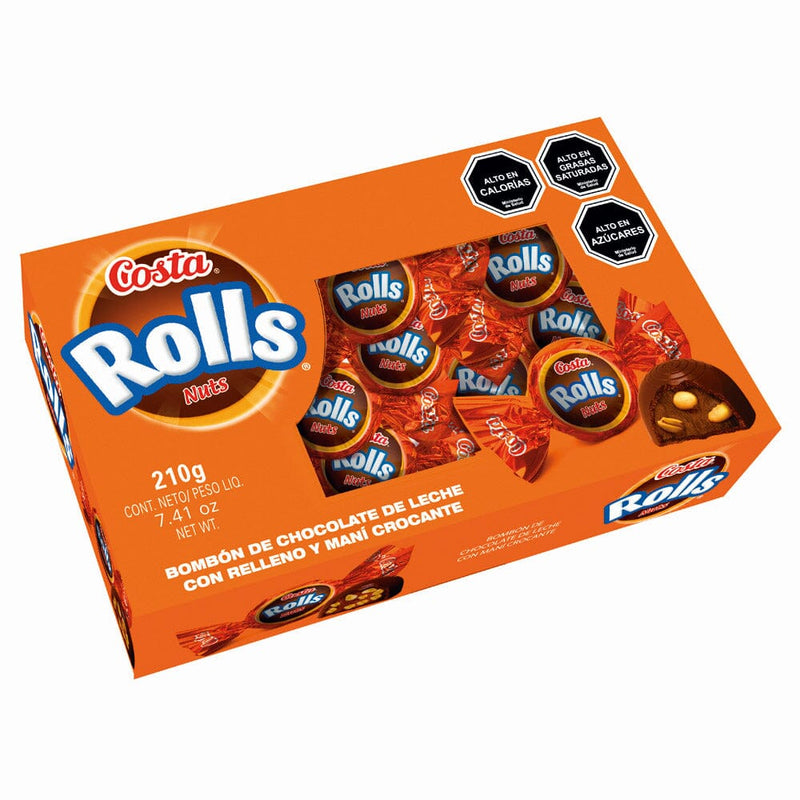 Estuche Bombom Rolls Nuts 210 gr COSTA 