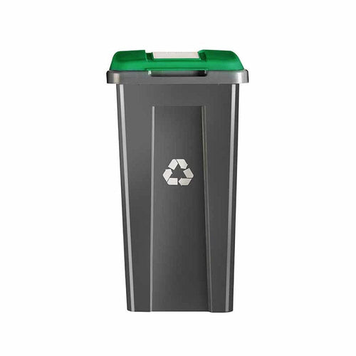Basurero Reciclaje Gris Tapa Verde 50 Litros WENCO