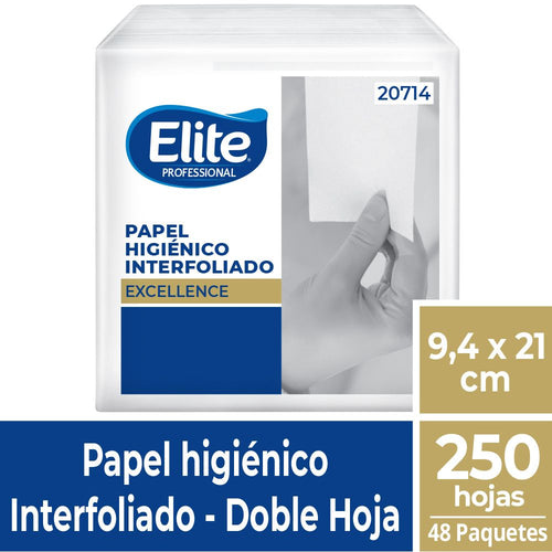 Papel Higiénico Interfoliado Doble Hoja 250 Hojas