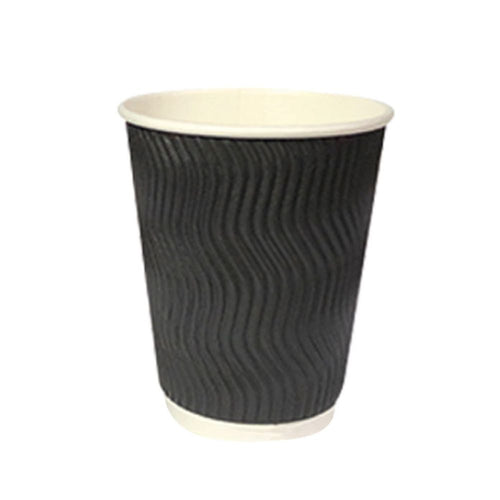 Vasos Polipapel Protector Corrugado Color Negro Bebidas Calientes 14 Oz 25 Un
