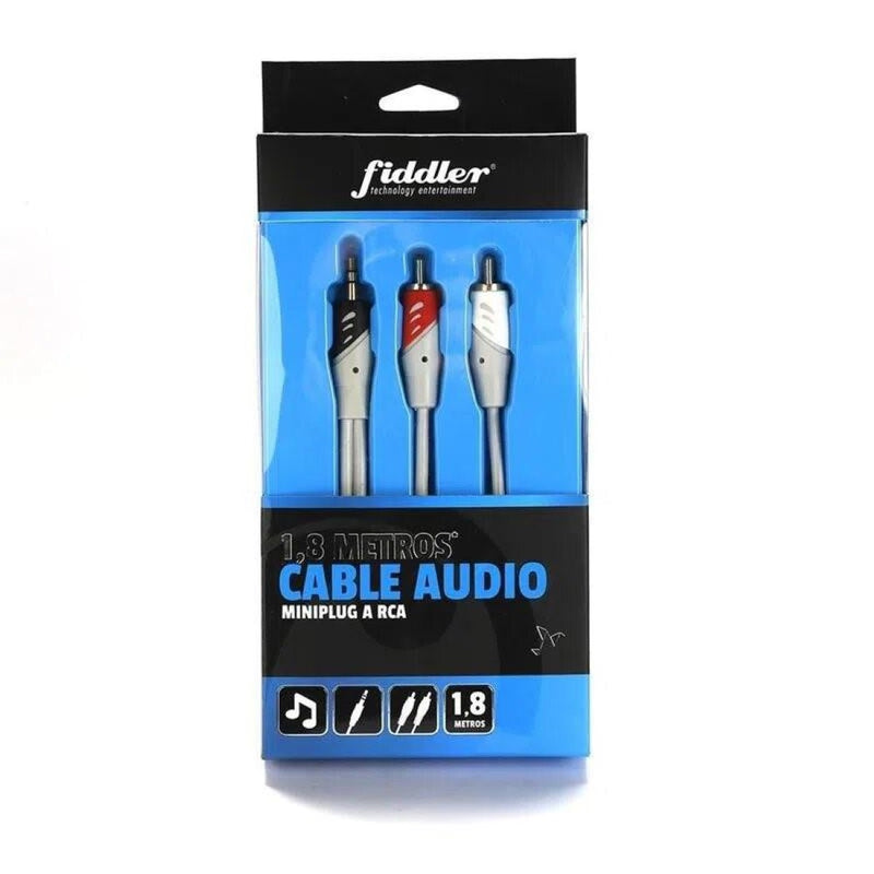 Cable audio Y Mini Jack (3.5mm) a RCA 1.8mts 