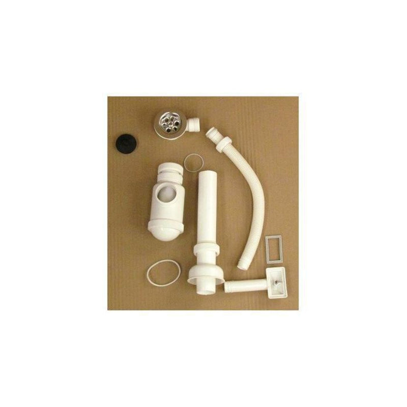 Set Desagüe Plástico Borde Cromado C/Sifón y Rebalse 1.1/2"