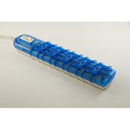 Alargador Zapatilla con switch 5 posiciones 3mts transparente Blanco/Azul