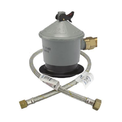 Regulador de Gas Rosca G 3/8" Hilo Izquierdo 5/11/15Kg + Flexible 1/2" x 1mt