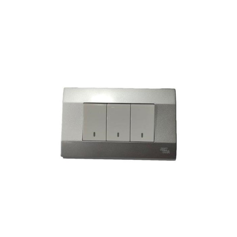 Interruptor triple 9/32 10A Plata K-P03 