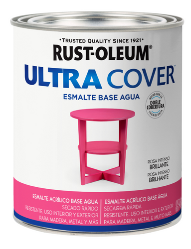 Esmalte al Agua Ultra Cover 946ml Rosa Intenso Brillante 