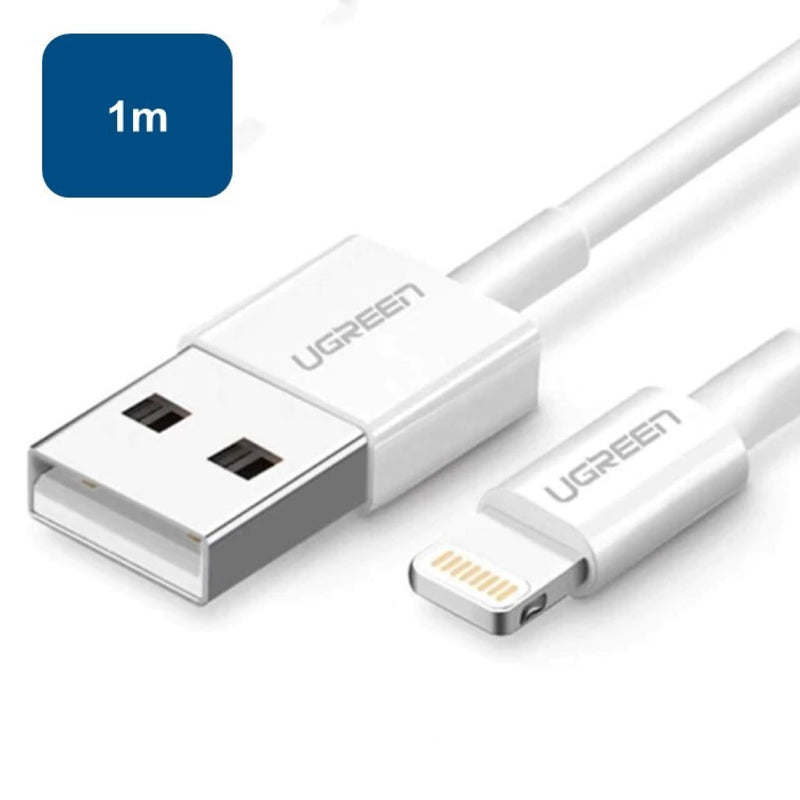 Cable USB a Lightning (iPhone) Blanco Certificado 1mt 