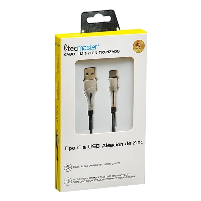 Cable USB A a USB C Nylon Trenzado 1mt 