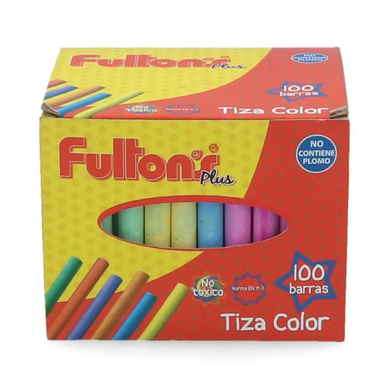 TIZA 100 UNIDADES COLORES SURTIDOS FULTONS (6852053532880)