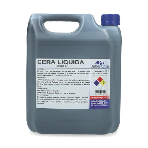 Cera Liquida Piso Plástico Negra 5 lt