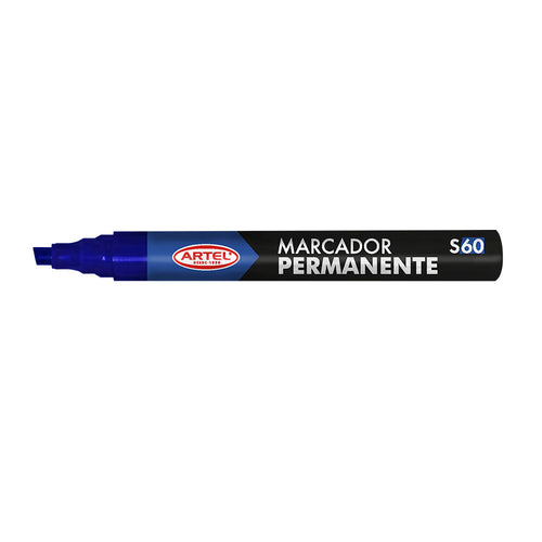 MARCADOR PERMANENTE S60 PUNTA BISELADA AZUL
