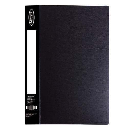 CARPETA CON FUNDAS OFICIO NEGRA 20 UN