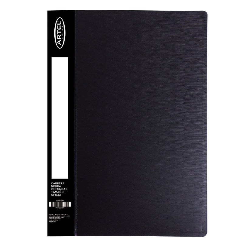CARPETA CON FUNDAS OFICIO NEGRA 20 UN