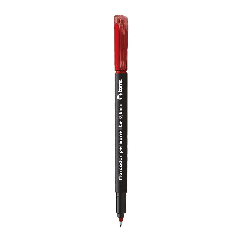 Marcador Permanente Punta Fina 0.8 Mm Rojo