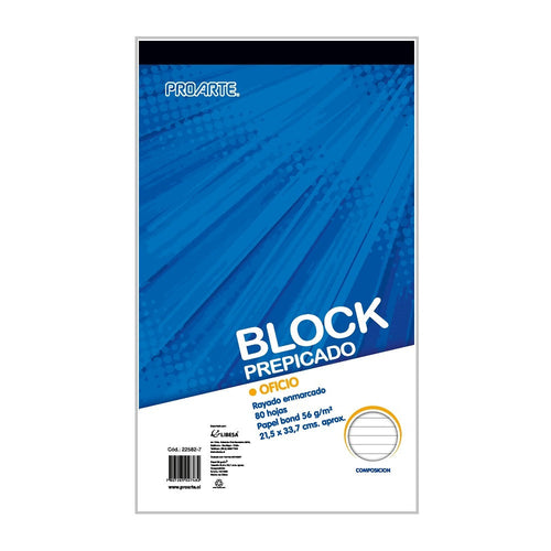 BLOCK PREPICADO OFICIO COMPOSICION 80 HOJAS