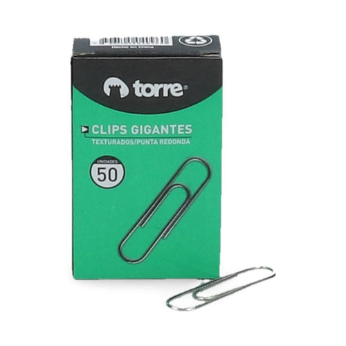 CLIPS METALICO N50 REDONDO 50 MM GIGANTE RANURADO 50 UN (6851920101584)