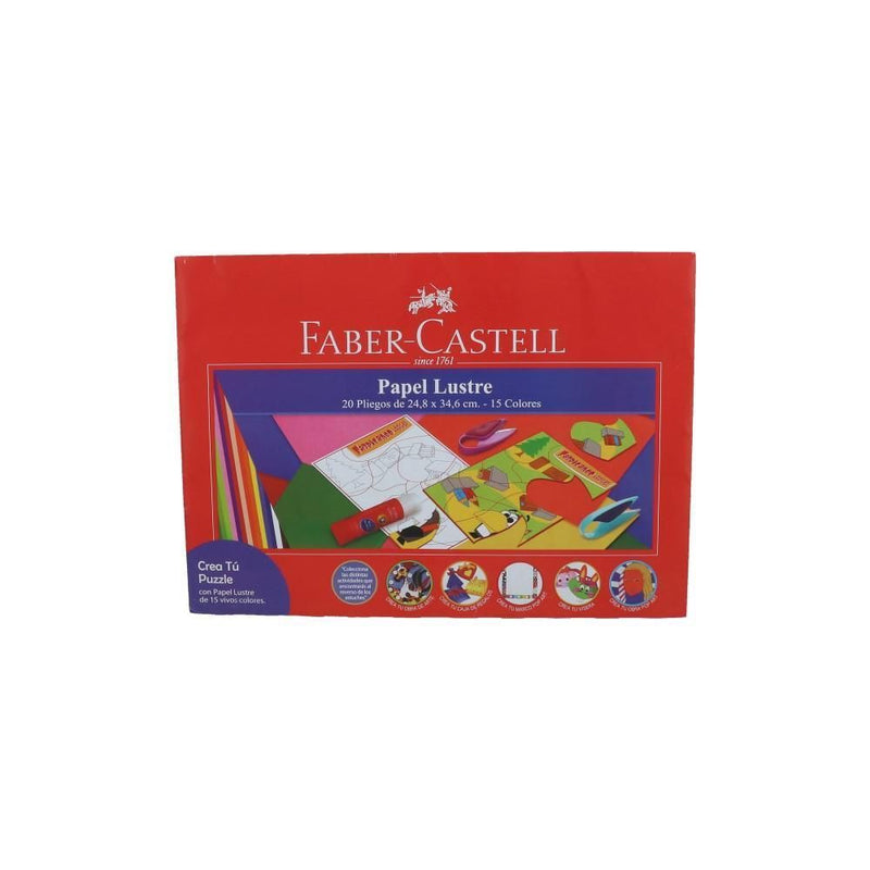 Carpeta Con Papel Lustre 24.8 X 34.6 cm 20 Pliegos 15 Colores