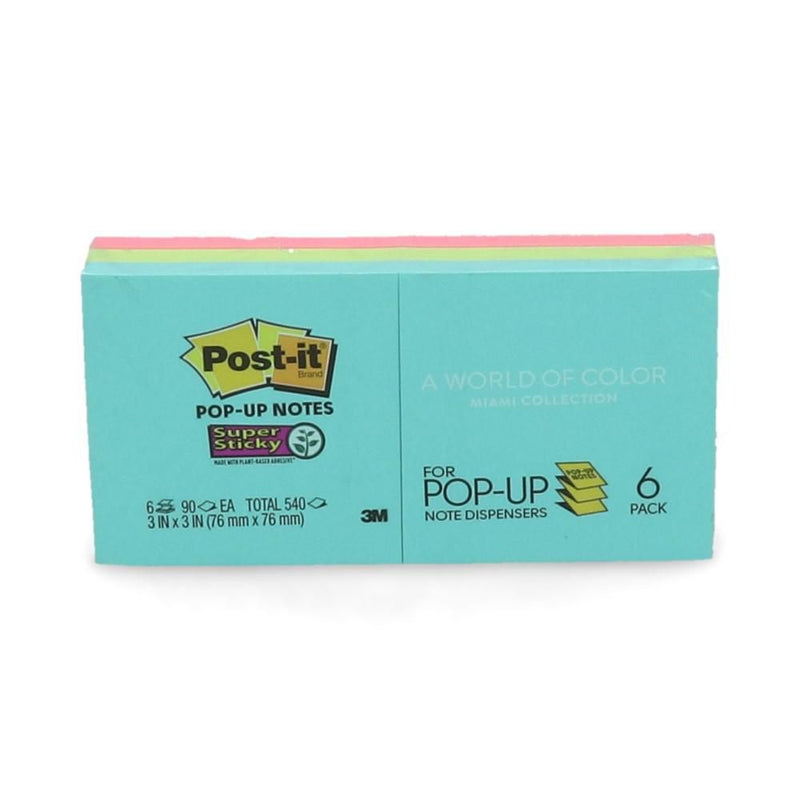 Pack 6 Notas Post It Pop Up R330 Colores Ultra